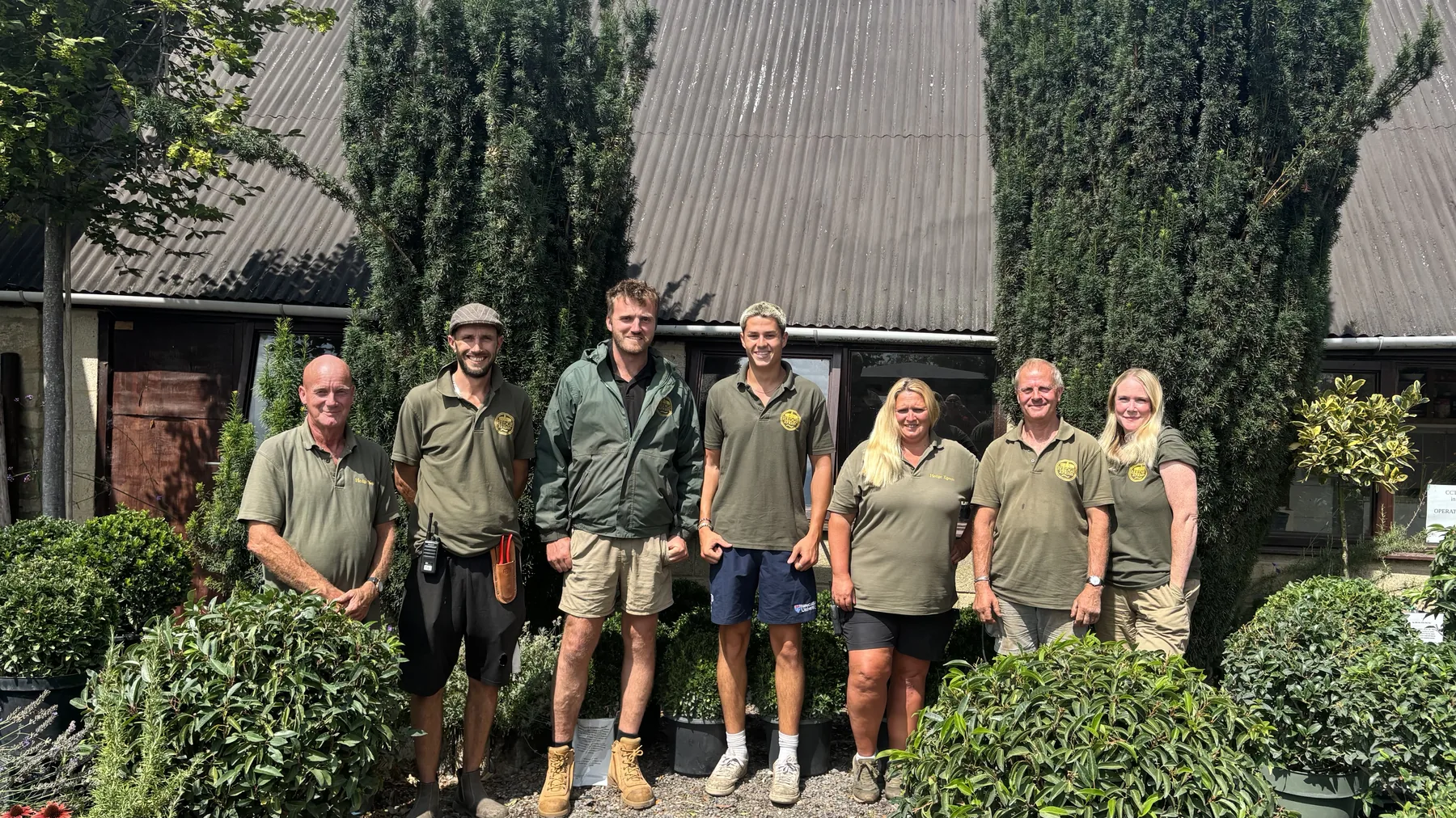 The HedgeXpress team standing together at the nursery